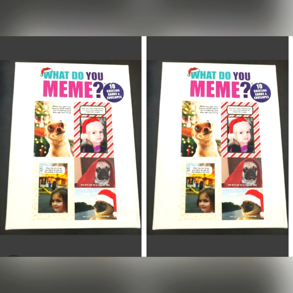 *:  2 new pks " What Do You Meme ?"  Greeting Cards & Envelopes Christmas funny